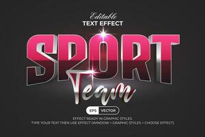 deporte equipo texto efecto moderno estilo. editable texto efecto. vector