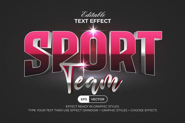 Esport team text effect modern style. Editable text effect.