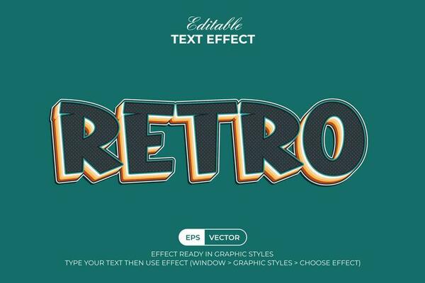 Retro Colorful Text Effect Layered Style. Editable Text Effect Style.