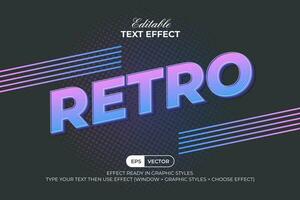 Retro text effect pop art style. Editable text effect. vector