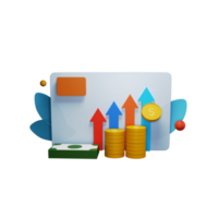 3D Render of Business Financial Growth Concept. png