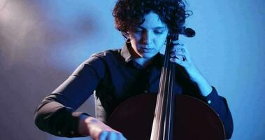 Cellist Rehearsing In Classroom video