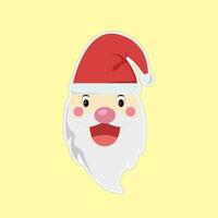 Illustration of Happy Santa Face Over Yellow Background. vector