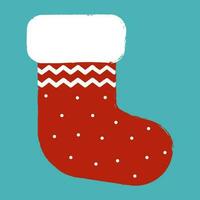 Vector Christmas gift socks. Flat vector Illustration.