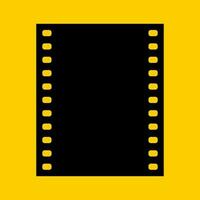 Film frame illustration. On a yellow background. Vector illustration.