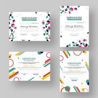 Certificate Of Achievement and Appreciation Template Set with Geometric Elements. vector