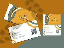Modern Abstract Business Or Visiting Card Design In Front And Back View. vector