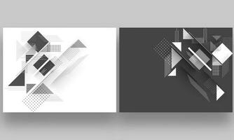 Geometric abstract elements decorated template design in two color option. vector