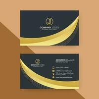 Modern Horizontal Business Card Template Layout In Front And Back View. vector