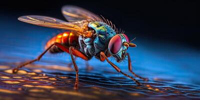 . . Creepy spooky insect fly photo realistic illustration. Graphic Art