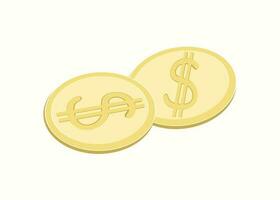 American dollars metallic coins. vector