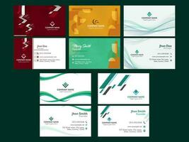 Abstract Business Card Template Layout In Five Options. vector