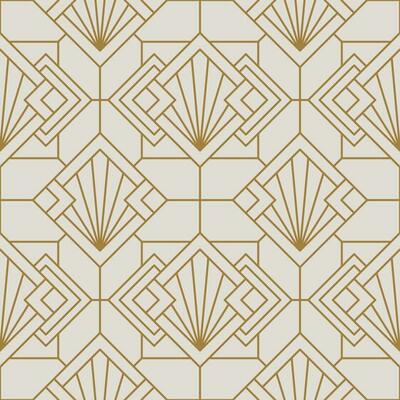 Vintage Art Deco Seamless Pattern. Line art geometric gold shapes. Modern ornaments vector illustration. Gatsby retro elegant background for fabric, wallpaper or wrapping