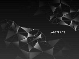 Abstract Black Geometric Polygon Background with Dot Lines. vector