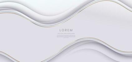 Abstract luxury golden lines curved overlapping on grey background. Template premium award design. vector