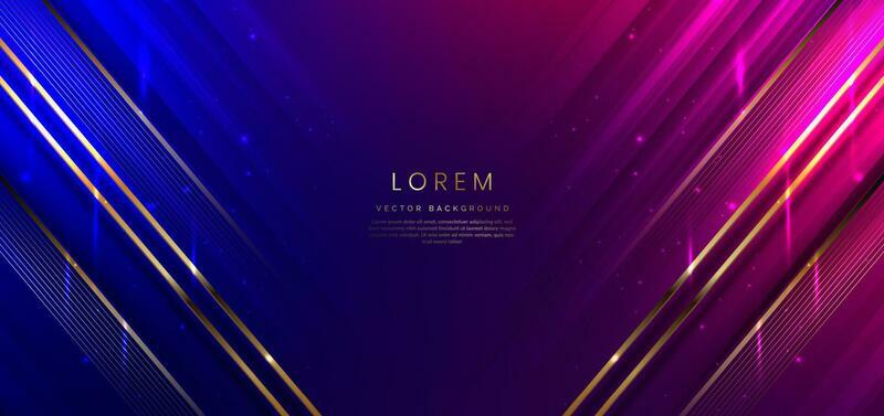 Abstract background luxury dark blue and pink elegant geometric diagonal with gold lighting effect and sparkling with copy space for text.