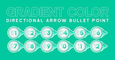 Gradient Color Directional Arrow Bullet Point vector