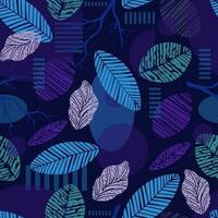 Seamless Colorful Leaves Pattern Background. vector