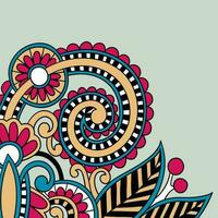 floral background with paisley and indian florals. damask style pattern for textile and decoration. classic ornament with flowers. vector