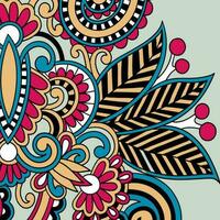 floral background with paisley and indian florals. damask style pattern for textile and decoration. classic ornament with flowers. vector