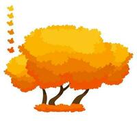 Collection Of Autumn Trees, Isolated On White Background. Simple collection of autumn trees of different shapes. Vector illustration.