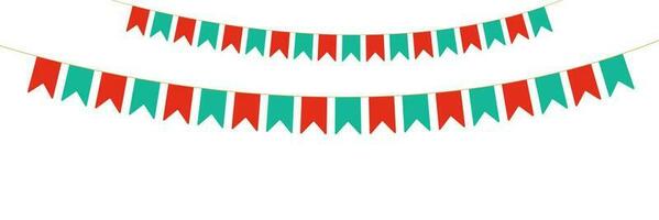 colorful Party Background with Flags Vector. Green and red. vector