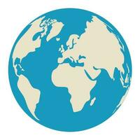 globo icono vector ilustración y blanco mapa de el continentes de el mundo.