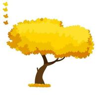 Collection Of Autumn Trees, Isolated On White Background. Simple collection of autumn trees of different shapes. Vector illustration.