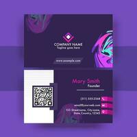 Visiting Or Business Card Template Layout In Front And Back View. vector