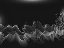 Array with dynamic particles wavy motion effect composition abstract background. vector