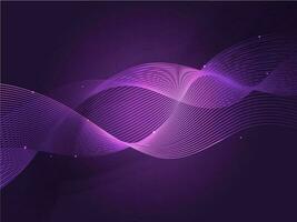 Abstract Wave Lines Movement on Purple Background. vector