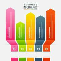 Creative colorful infographic arrow with numbers for Business presentation and report. vector