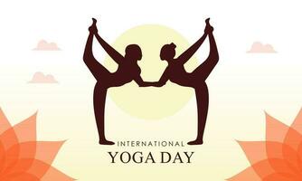 International day of yoga illustration. Yoga body posture vector