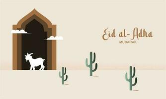 Eid Al Adha Banner Design Vector Illustration. Islamic and Arabic Background for Muslim Community Festival