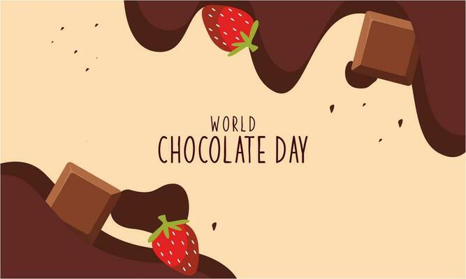 Happy world chocolate day illustration with chocolate logo