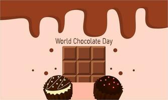 Happy world chocolate day illustration with chocolate logo vector