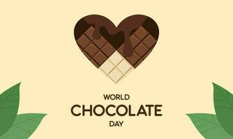 Happy world chocolate day illustration with chocolate logo vector