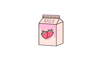 Cartoon milk. Asian product. Kawaii anime design. Cartoon style vector