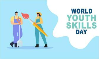 World youth skills day concept illustration vector