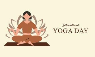 International day of yoga illustration. Yoga body posture vector
