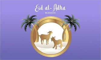 Eid Al Adha Banner Design Vector Illustration. Islamic and Arabic Background for Muslim Community Festival