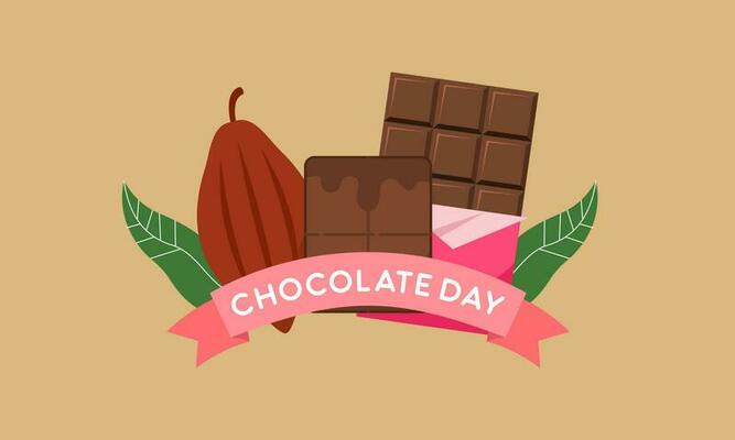 Happy world chocolate day illustration with chocolate logo
