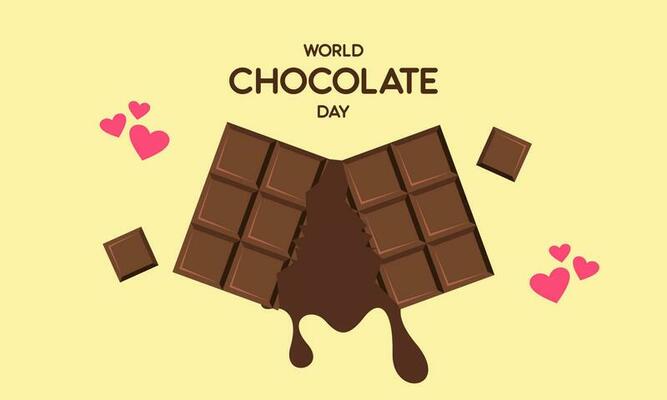 Happy world chocolate day illustration with chocolate logo