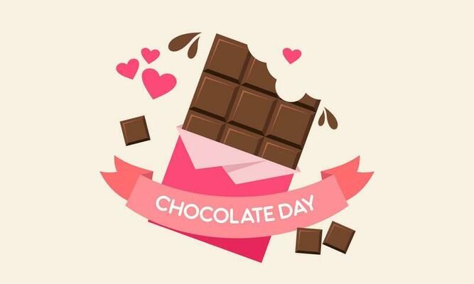 Happy world chocolate day illustration with chocolate logo