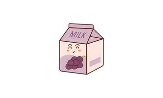 Cartoon milk. Asian product. Kawaii anime design. Cartoon style vector