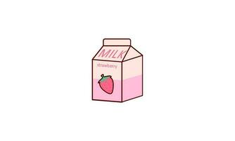 Cartoon milk. Asian product. Kawaii anime design. Cartoon style vector