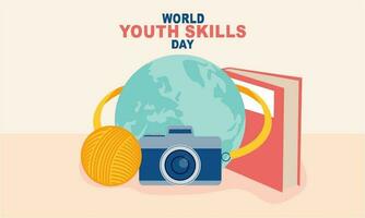 World youth skills day concept illustration vector