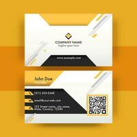 Presentation Business Or Visiting Card Design On Yellow Background. vector