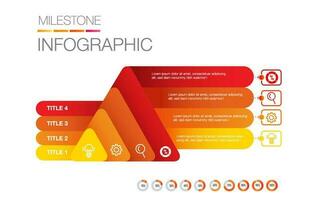 Triangle shape Infographic template for business 4 Steps processes modern Timeline chart with percentage, and presentation can be used for Business concept vector