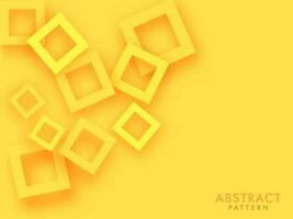 Top View of Paper Cut Geometric Square Shapes on Yellow Background. vector